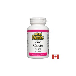 Zinc Citrate / Цинк (цитрат) 50 mg х 90 таблетки Natural Factors