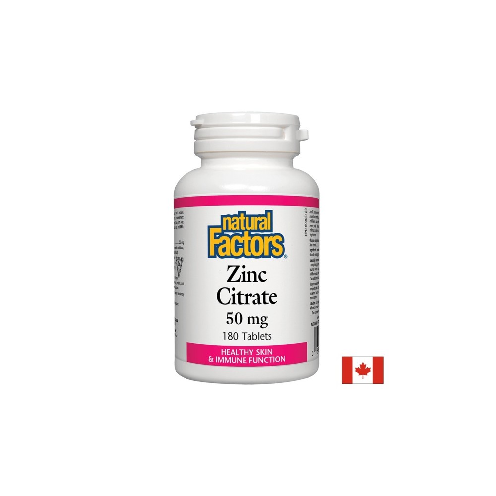 Zinc Citrate / Цинк (цитрат) 50 mg х 180 таблетки Natural Factors Zinc Citrate / Цинк (цитрат) 50 mg х 180 таблетки Natural Factors