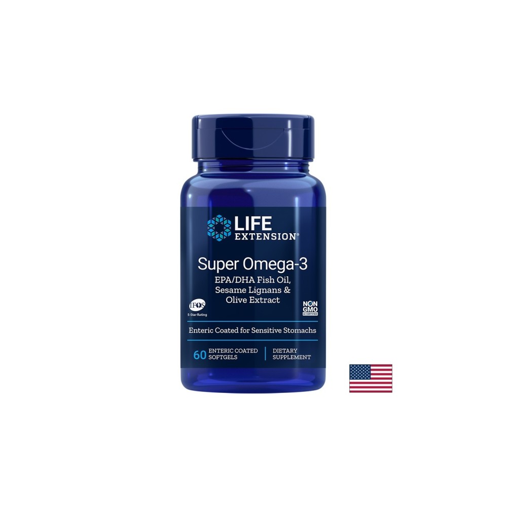 Super Omega-3 / Омега-3 от риба с добавени Лигнан от сусам и Маслина х 60 стомашно-устойчиви софтгел капсули Super Omega-3 / Омега-3 от риба с добавени Лигнан от сусам и Маслина х 60 стомашно-устойчиви софтгел капсули