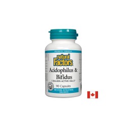 Acidophilus & Bifidus 5 Billion Active Cells / Ацидофилус бифидус, 5 милиарда активни пробиотици, 90 капсули Natural Factors