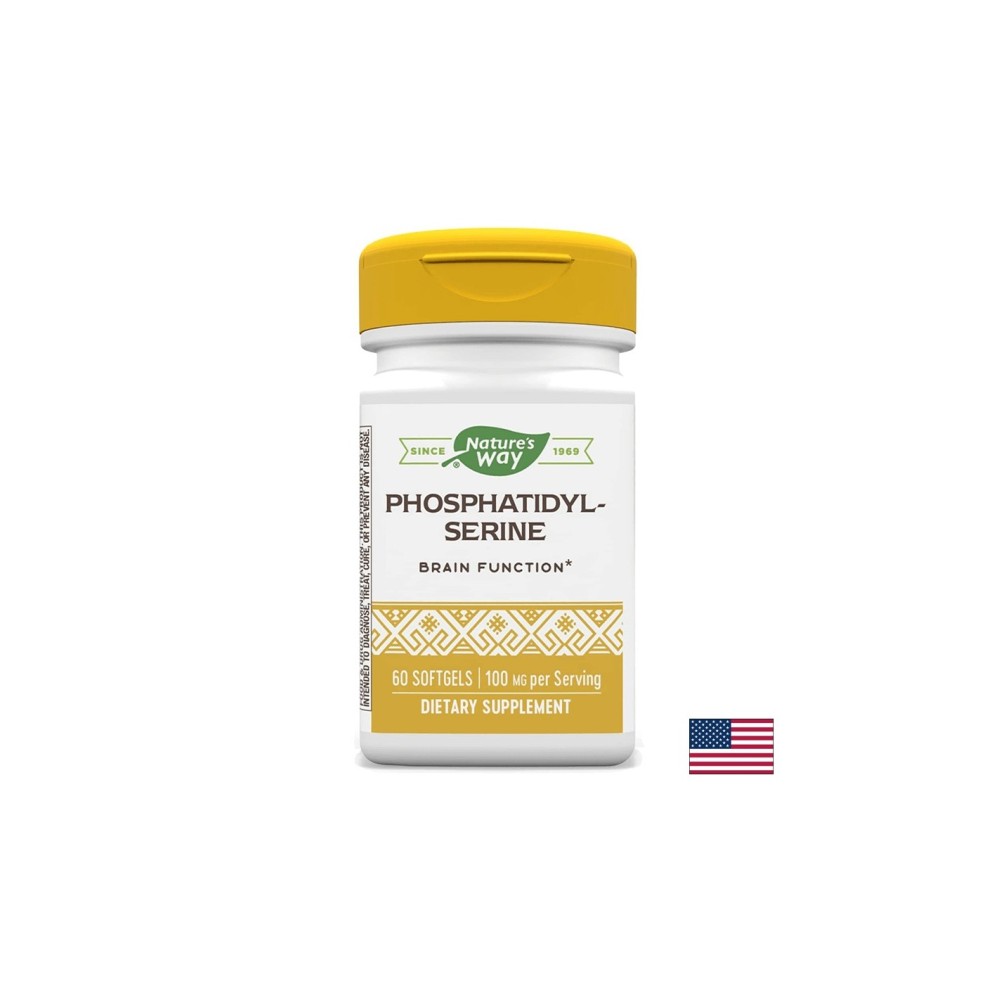 Phosphatidyl-Serine - Фосфатидил-серин - за здравето на мозъка - 100 mg, 60 софтгел капсули Nature’s Way Phosphatidyl-Serine - Фосфатидил-серин - за здравето на мозъка - 100 mg, 60 софтгел капсули Nature’s Way