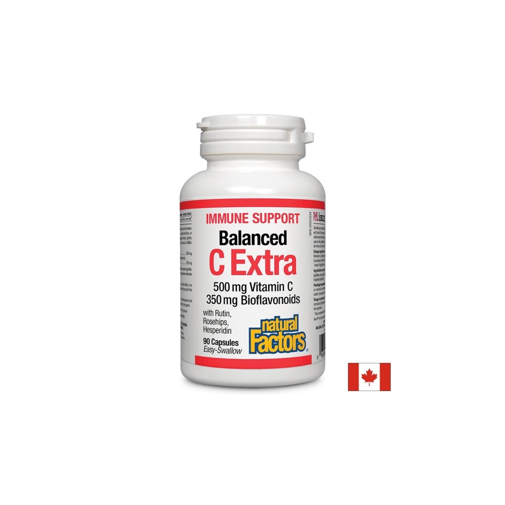 Immune Support Balanced C Extra / Витамин С (500 mg) и биофлавоноиди (350 mg), 90 капсули Natural Factors Immune Support Balanced C Extra / Витамин С (500 mg) и биофлавоноиди (350 mg), 90 капсули Natural Factors