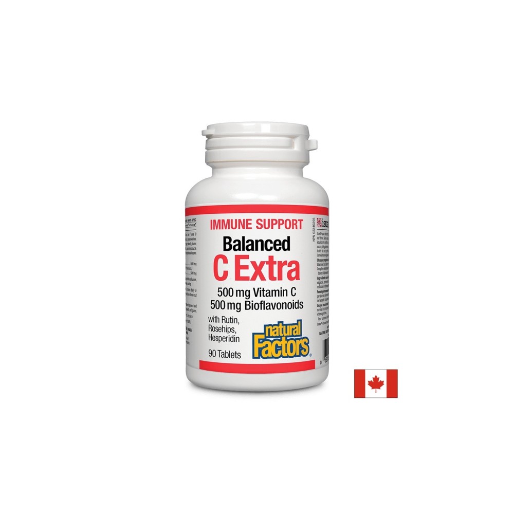 Immune Support Balanced C Extra / Витамин С (500 mg) и биофлавоноиди (500 mg), 90 таблетки Natural Factors Immune Support Balanced C Extra / Витамин С (500 mg) и биофлавоноиди (500 mg), 90 таблетки Natural Factors