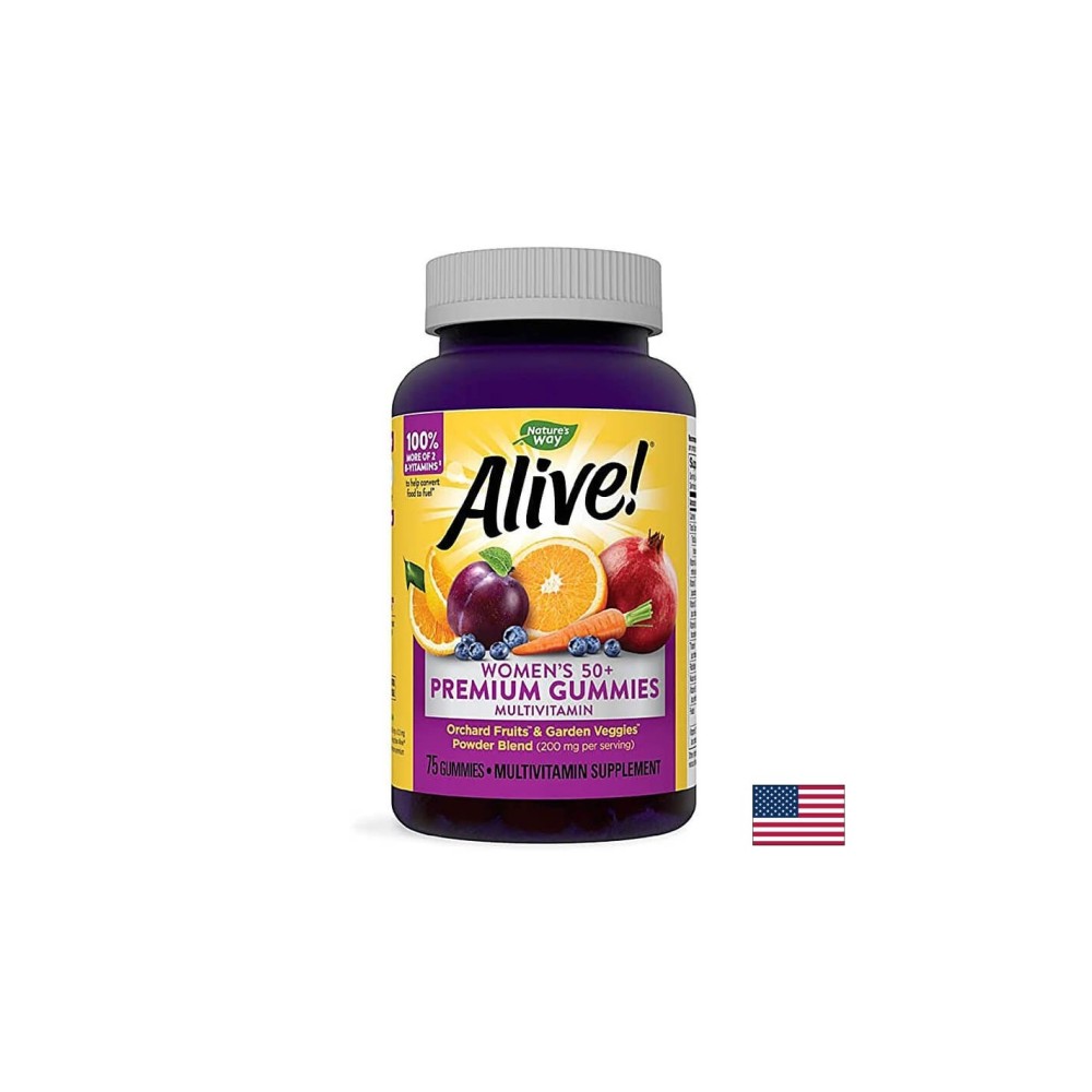 Alive! Women’s 50+ Premium Gummies multivitamin / Алайв! Премиум мултивитамини за жени 50+ , 75 желирани таблетки Nature’s Way Alive! Women’s 50+ Premium Gummies multivitamin / Алайв! Премиум мултивитамини за жени 50+ , 75 желирани таблетки Nature’s Way