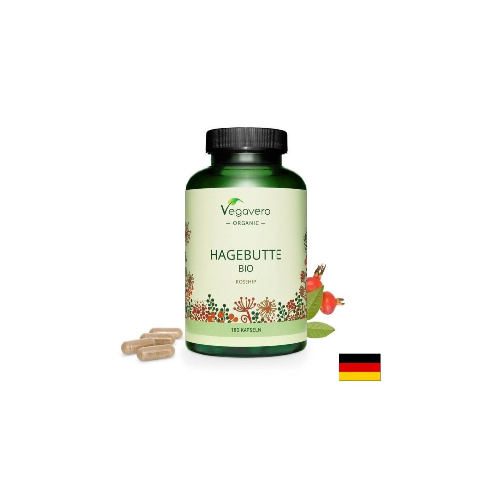 Hagebutte Bio/ Био Шипка, 180 капсули, 100% Vegan Vegavero Hagebutte Bio/ Био Шипка, 180 капсули, 100% Vegan Vegavero