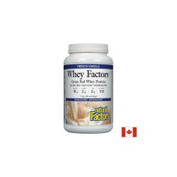 Whey Factors® Grass Fed Whey Protein - Суроватъчен протеин изолат с вкус на ванилия, 1 kg прах Natural Factors