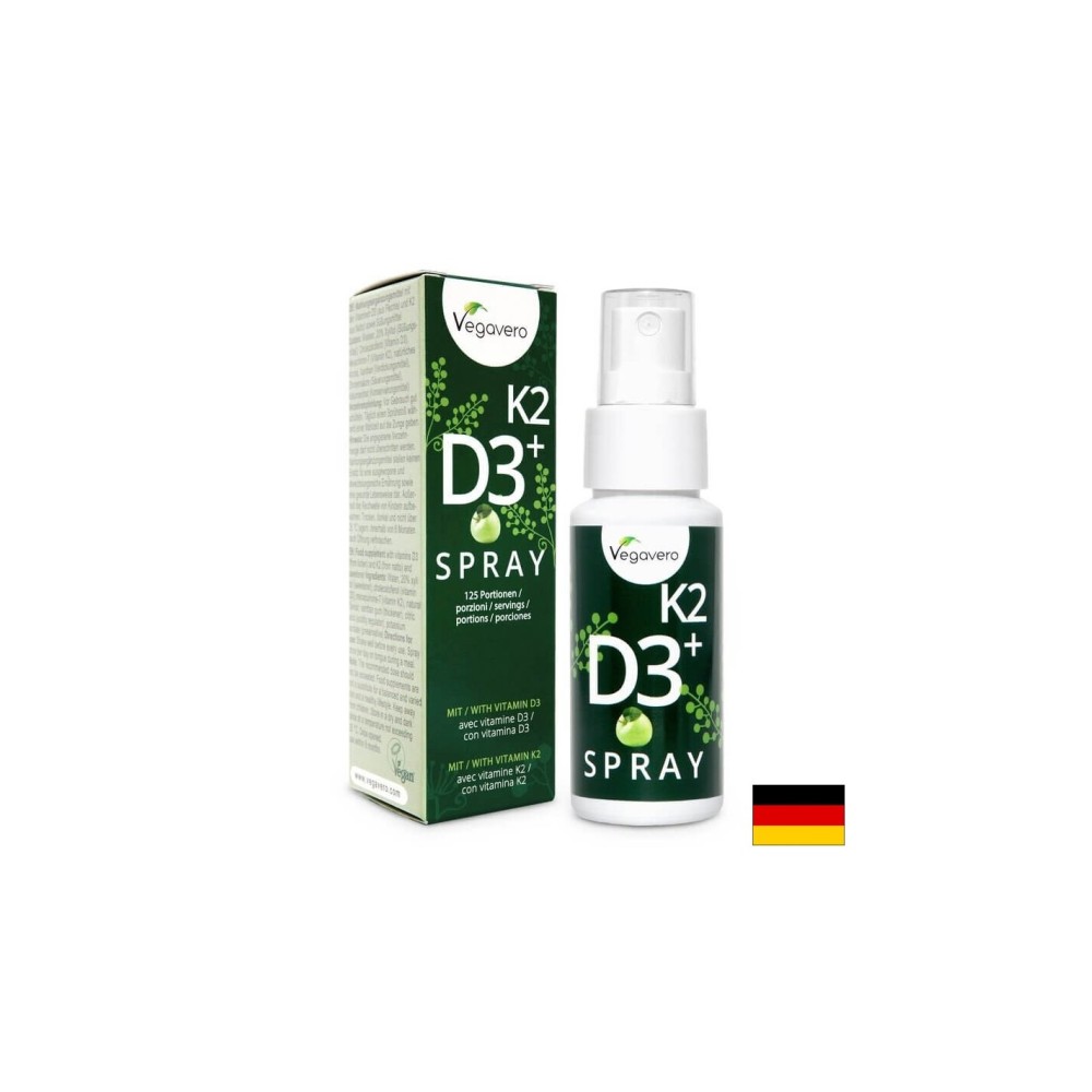 K2 + D3 Spray/ Витамин К2 + D3/ Орален спрей, 25 ml, 125 дози, 100% Vegan K2 + D3 Spray/ Витамин К2 + D3/ Орален спрей, 25 ml, 125 дози, 100% Vegan