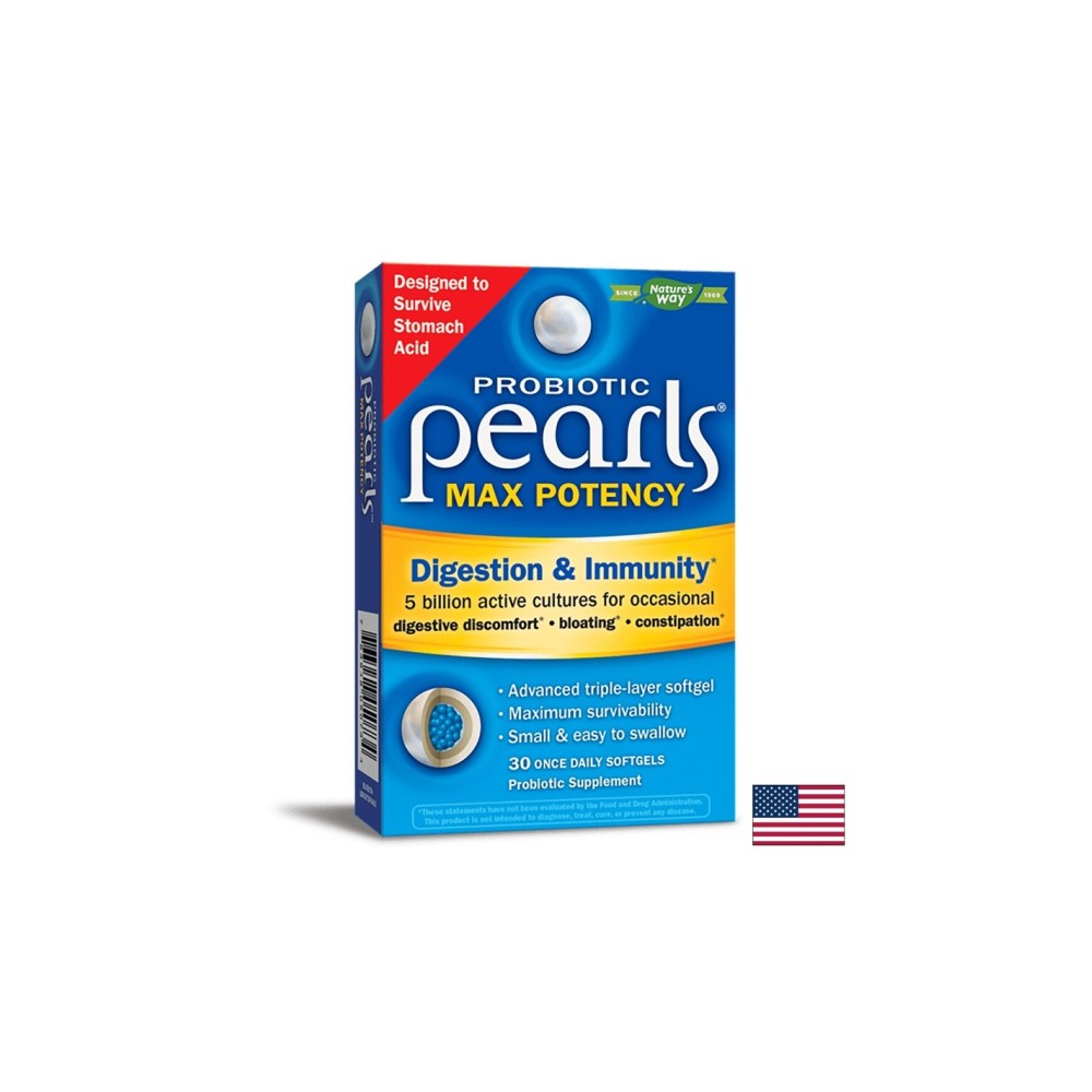 Probiotic Pearls Max Potency Digestion & Immunity / Пърлс пробиотик храносмилане и имунитет, 30 софтгел капсули Nature’s Way Probiotic Pearls Max Potency Digestion & Immunity / Пърлс пробиотик храносмилане и имунитет, 30 софтгел капсули Nature’s Way