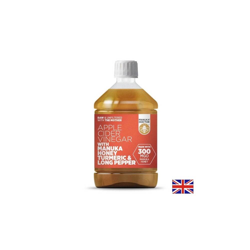 Ябълков оцет с мед от манука (MGO 300), куркума и дълъг пипер - Apple Cider Vinegar with Manuka Honey Turmeric & Long Pepper Ябълков оцет с мед от манука (MGO 300), куркума и дълъг пипер - Apple Cider Vinegar with Manuka Honey Turmeric & Long Pepper