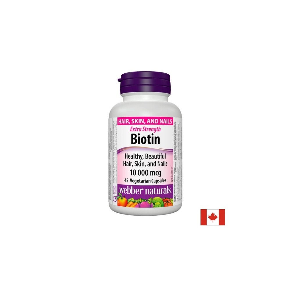 Biotin Extra Strength / Биотин екстра сила, 10000 mcg, 45 капсули Webber Naturals Biotin Extra Strength / Биотин екстра сила, 10000 mcg, 45 капсули Webber Naturals