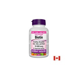 Biotin Extra Strength / Биотин екстра сила, 10000 mcg, 45 капсули Webber Naturals