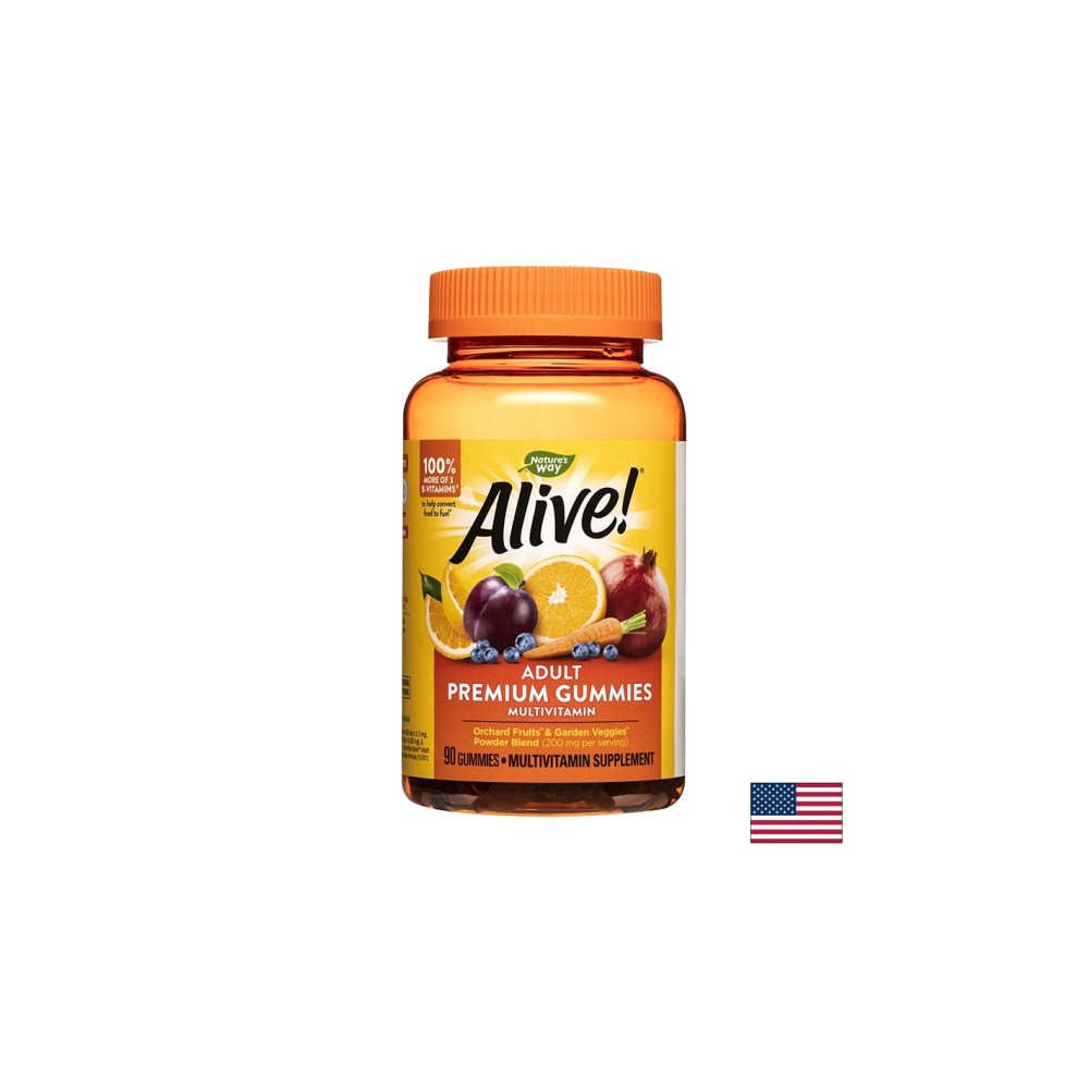 Alive! Adult Premium Gummies Multivitamin / Алайв! Премиум мултивитамини за възрастни, 90 желирани таблетки Nature’s Way Alive! Adult Premium Gummies Multivitamin / Алайв! Премиум мултивитамини за възрастни, 90 желирани таблетки Nature’s Way