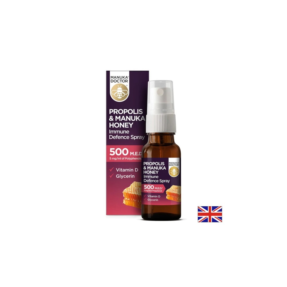 Propolis & Manuka Honey Immune Defence Spray / Спрей за уста за имунна защита с прополис и мед от манука 500 M.E.D, 20 ml Propolis & Manuka Honey Immune Defence Spray / Спрей за уста за имунна защита с прополис и мед от манука 500 M.E.D, 20 ml