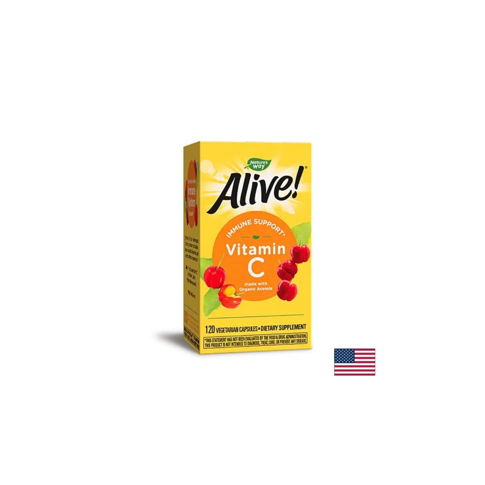 Alive! Vitamin C / Алайв! Витамин С (oт ацерола органик), 120 капсули Nature’s Way Alive! Vitamin C / Алайв! Витамин С (oт ацерола органик), 120 капсули Nature’s Way