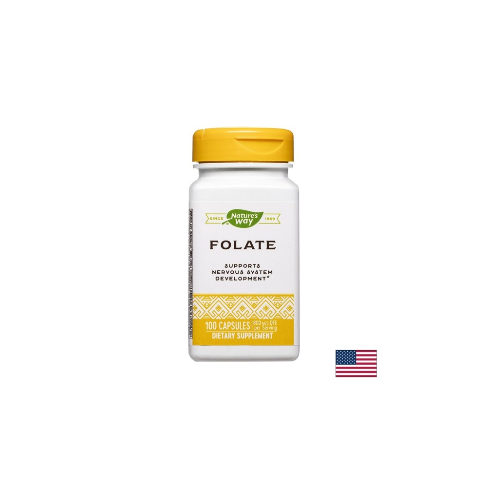 Folate - Фолат 800 µg / Фолиева киселина 480 µg, 100 капсули Nature’s Way