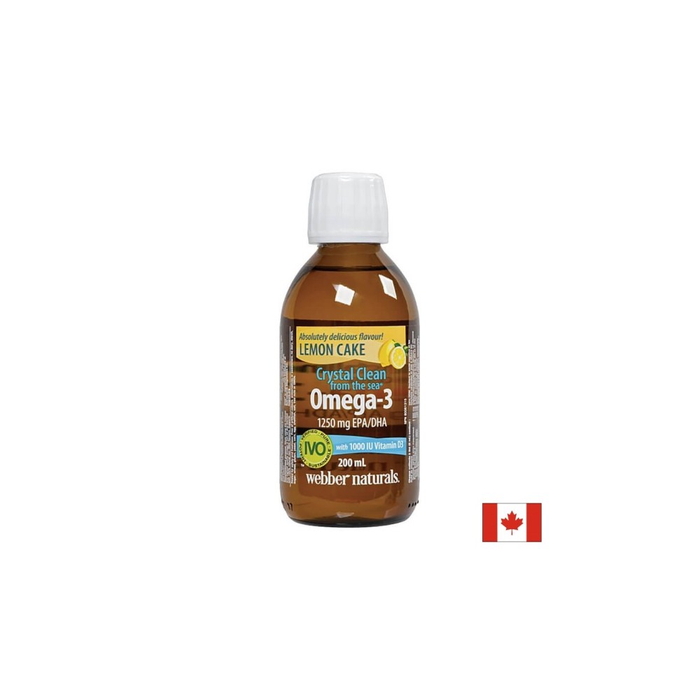 Crystal Clean from the sea® Omega-3 1250 mg (EPA/DHA 750/500) - Омега-3 + витамин D3 1000 IU, 200 ml Webber Naturals Crystal Clean from the sea® Omega-3 1250 mg (EPA/DHA 750/500) - Омега-3 + витамин D3 1000 IU, 200 ml Webber Naturals