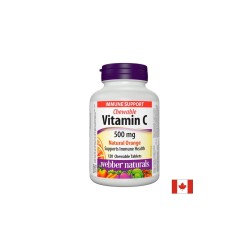 Chewable Vitamin C Natural Orange - Витамин С 500 mg, 120 дъвчащи таблетки с вкус на портокал Webber Naturals