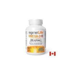 Омега-3 (ЕРА DHA 680335) + Витамин D3 500 IU  - RegenerLife™, 90 софтгел капсули Natural Factors