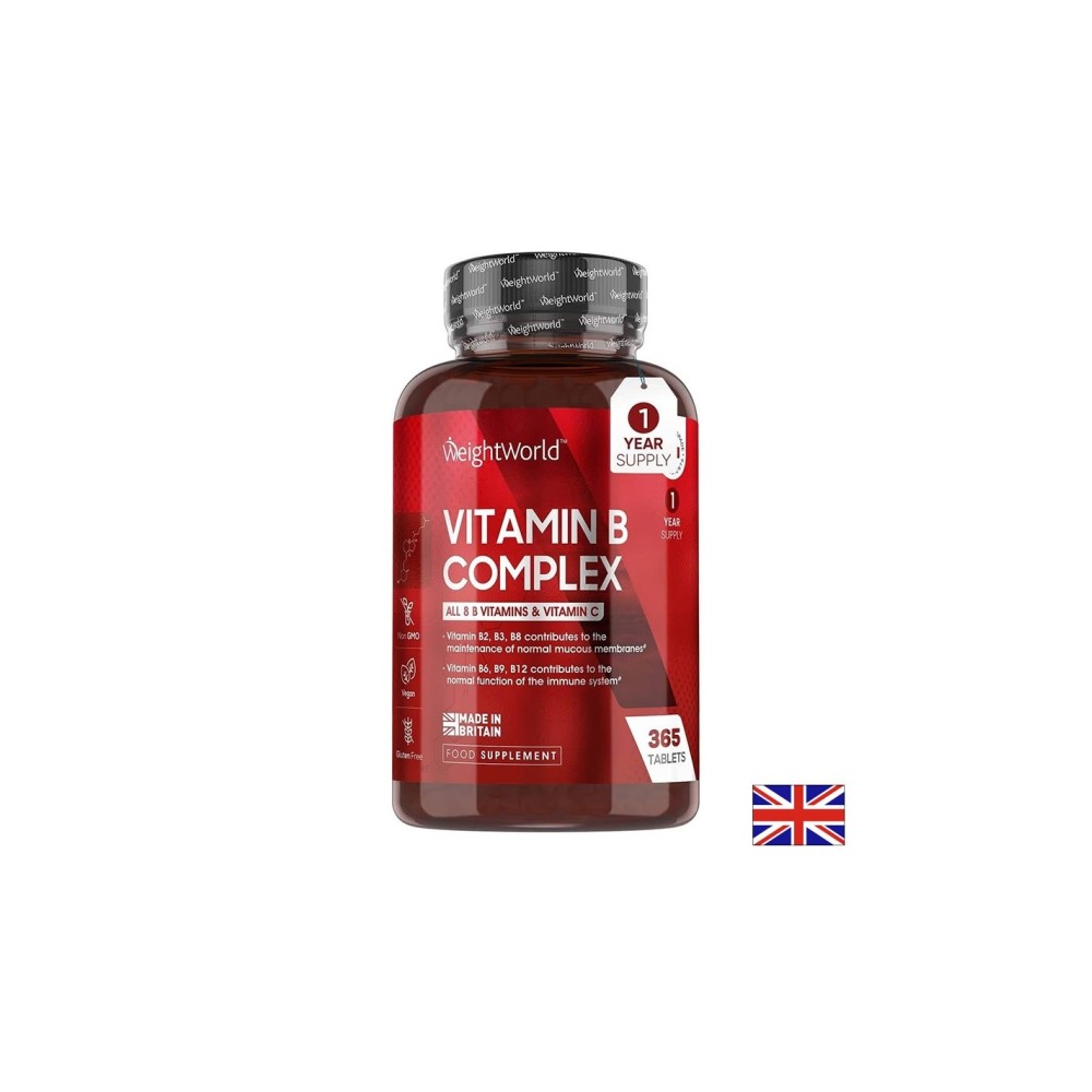 Имунитет и енергия - Витамин В-Комплекс + Витамин С, 365 таблетки - Vitamin B complex Имунитет и енергия - Витамин В-Комплекс + Витамин С, 365 таблетки - Vitamin B complex