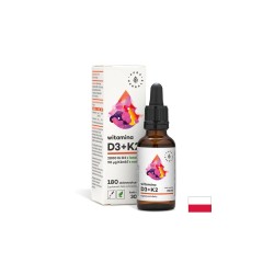 Кости и зъби - Витамин D3 + K2, 30 ml капки Aura Herbals