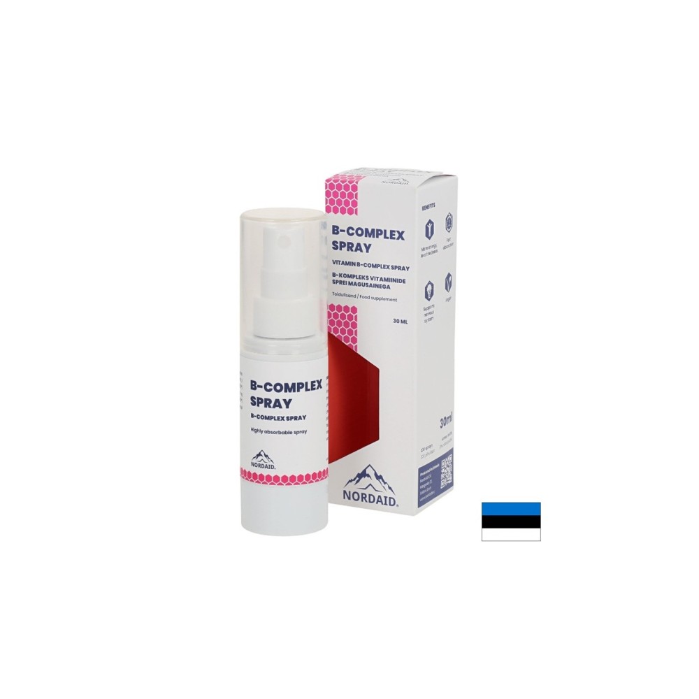 Нервна система - Витамин В-Комплекс спрей за уста с вкус на мента, 30 ml / 200 впръсквания Nordaid