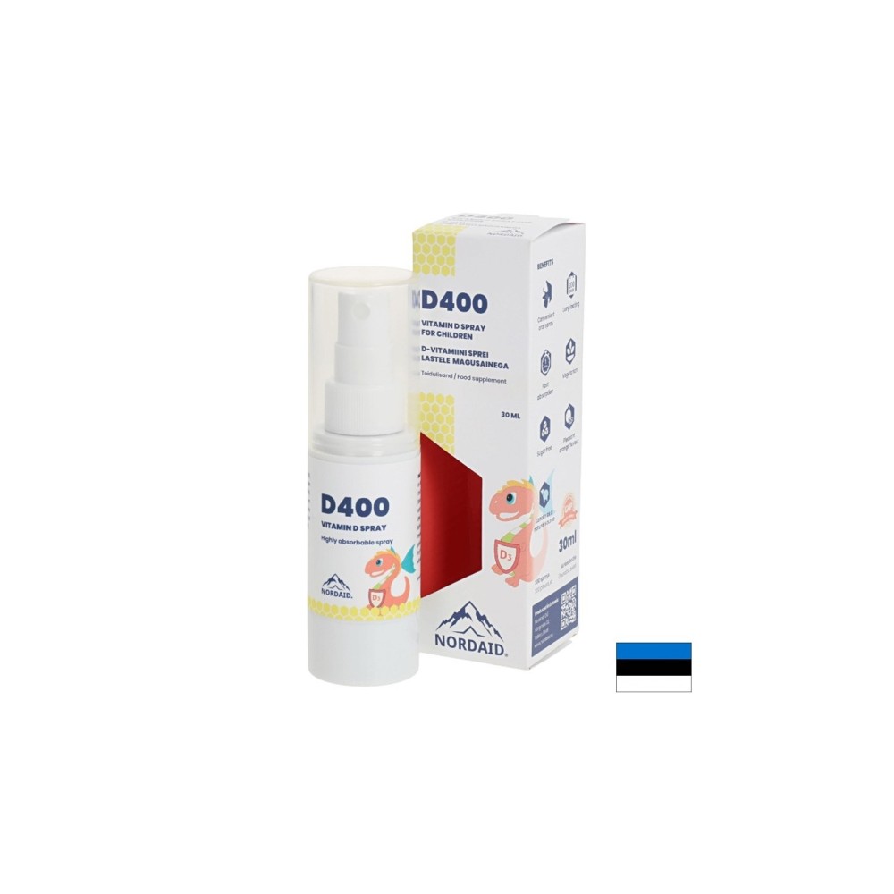 Кости, зъби и имунна защита - Витамин D3 400 IU, спрей за уста, 30 ml / 200 впръсквания Nordaid Кости, зъби и имунна защита - Витамин D3 400 IU, спрей за уста, 30 ml / 200 впръсквания Nordaid