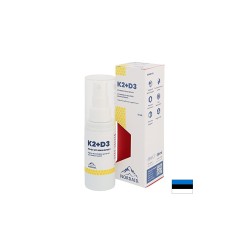 Витамини К2 (20 µg) + D3 (800 IU) - Здраве за сърцето и костите, силен имунитет, Спрей за уста, 30 ml, 200 впръсквания