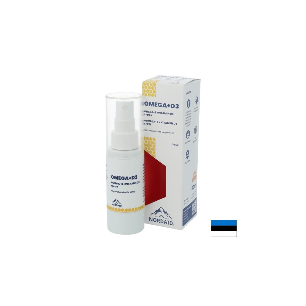 Омега-3 EPA & DHA + витамин D3 1000 IU - Силен имунитет и здрави кости и зъби - Спрей за уста, 30 ml, 200 впръсквания Омега-3 EPA & DHA + витамин D3 1000 IU - Силен имунитет и здрави кости и зъби - Спрей за уста, 30 ml, 200 впръсквания