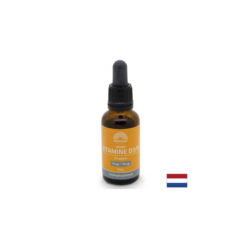 Кости и зъби - Витамин D3 K2 (за деца) веган, 10mcg/150mcg х 25 ml капки