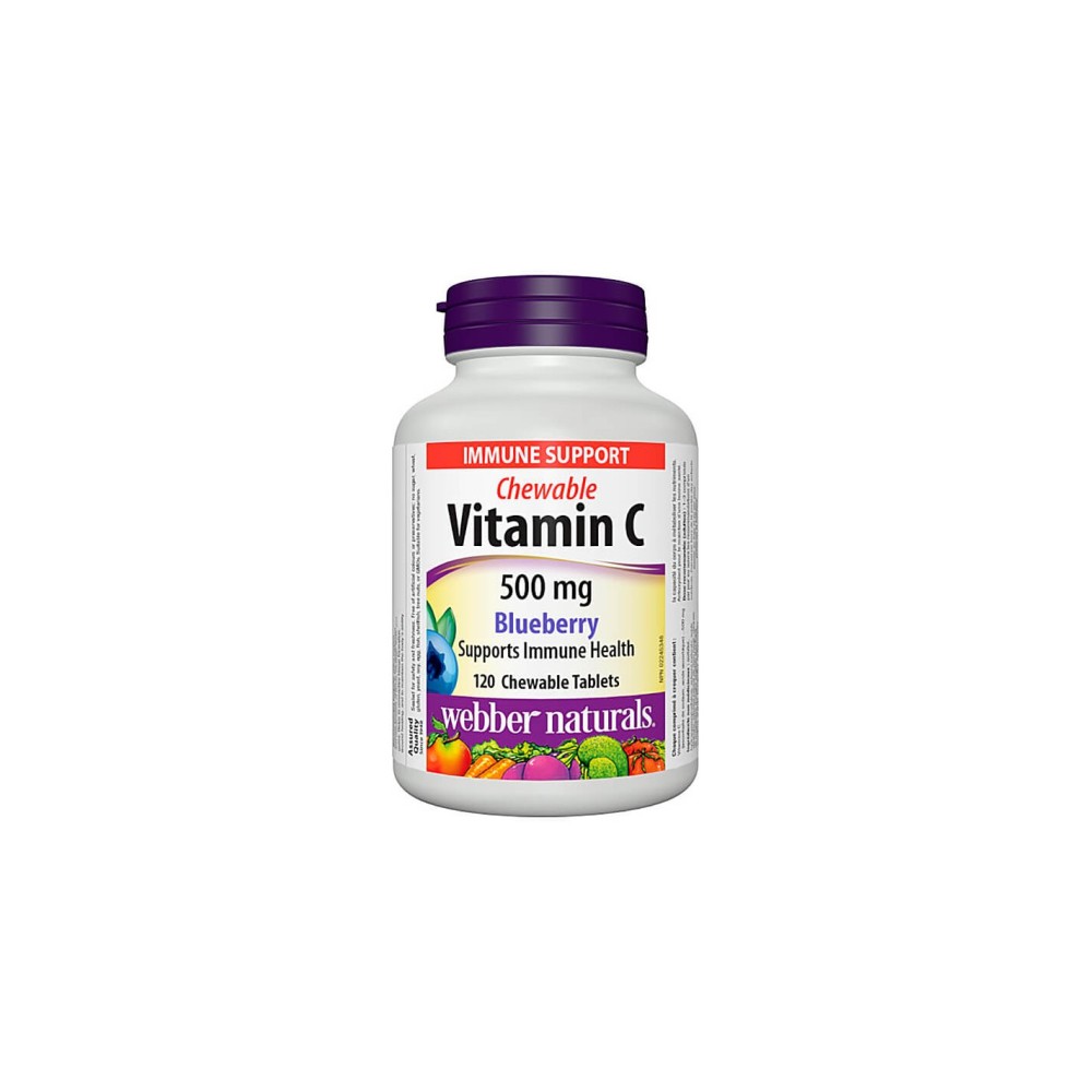 Chewable Vitamin C 500 mg - Витамин С 500 mg - 120 дъвчащи таблетки с вкус нa боровинки Webber Naturals Chewable Vitamin C 500 mg - Витамин С 500 mg - 120 дъвчащи таблетки с вкус нa боровинки Webber Naturals