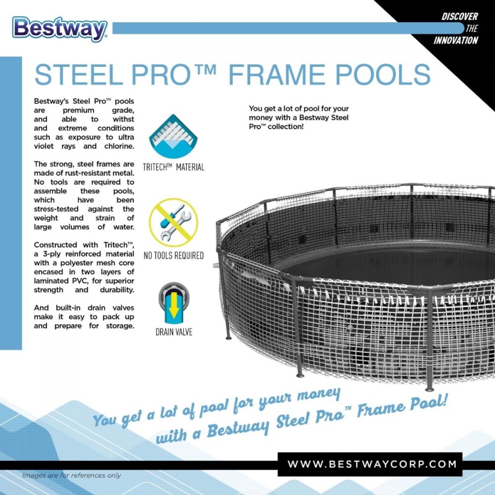 Сглобяем басейн Steel Pro 366x76см Bestway 56706 Сглобяем басейн Steel Pro 366x76см Bestway 56706