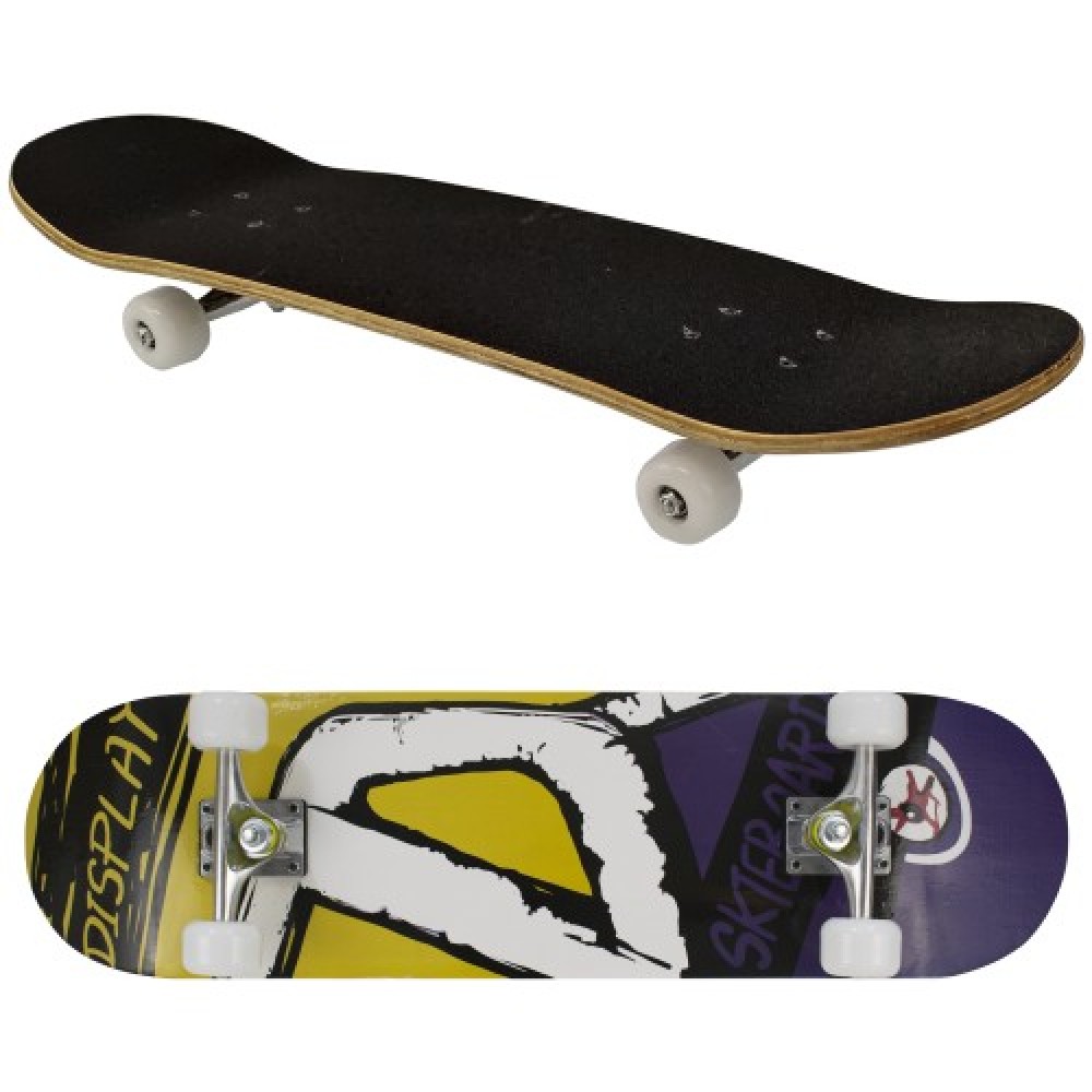 Скейтборд,Черен,бели,колела