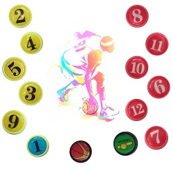 Магнити,за,треньорска,дъска,по,баскетбол,MAXIMA,,Ф2,см,,Комплект,14,броя