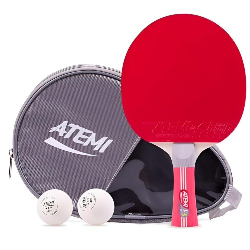 Хилка за тенис на маса ATEMI Sniper ITTF, Комплект с калъф и две топчета 200331 Хилка за тенис на маса ATEMI Sniper ITTF, Комплект с калъф и две топчета 200331