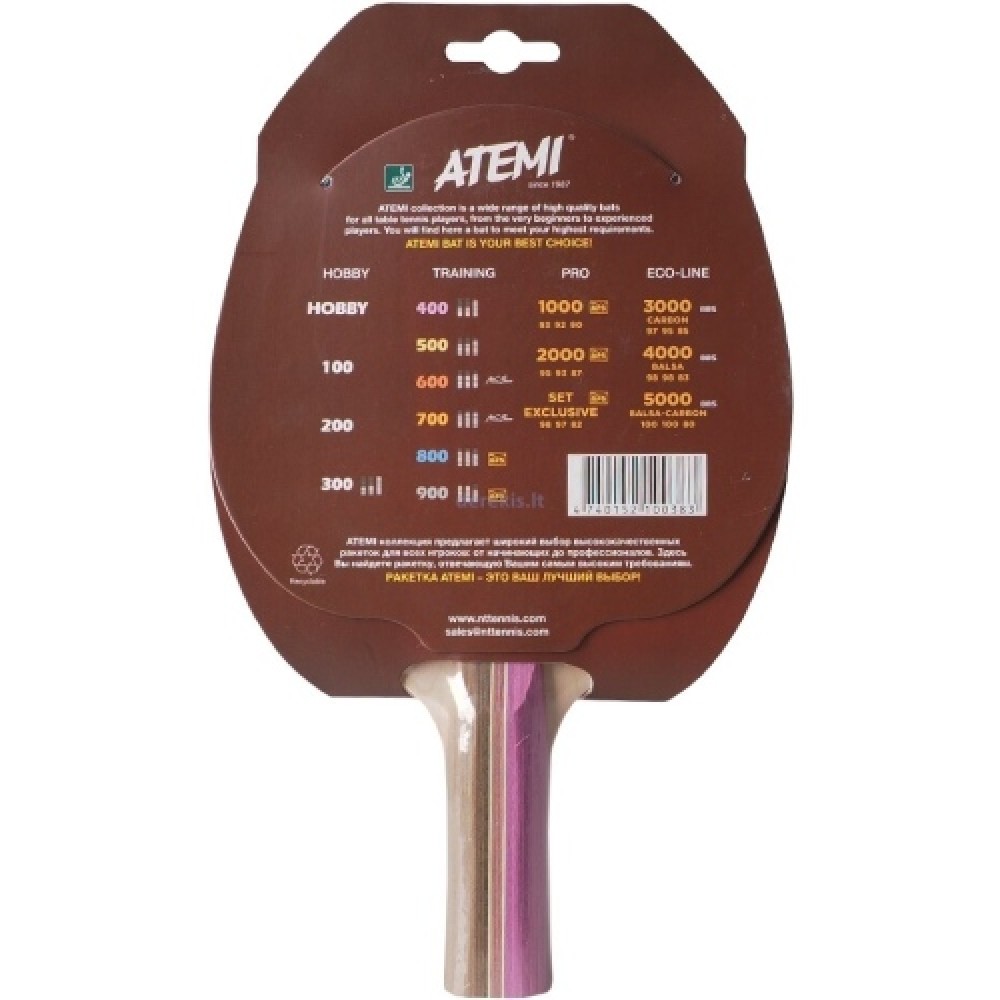 Хилка за тенис на маса ATEMI 400 ITTF 200332 Хилка за тенис на маса ATEMI 400 ITTF 200332