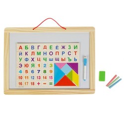 Магнитна,Дъска,с,цифри,и,букви,на,кирилица,37,5х27,см