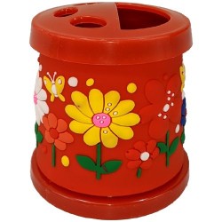 Моливник,чашка,за,четки,в,червен,цвят,330,мл,рисуване