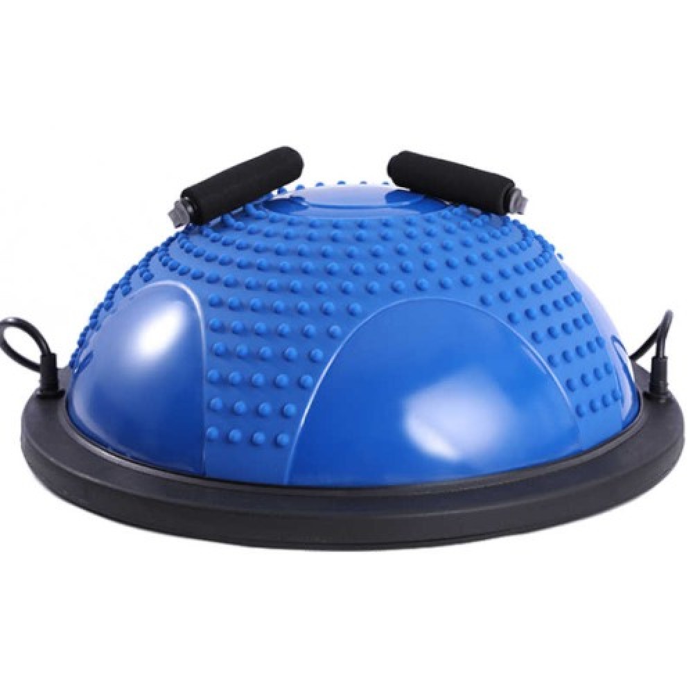Полутопка,за,баланс,BOSU,Ball,60,см,с,твърда,PVC,основа,с,бодлички,и,ластици,фитнес