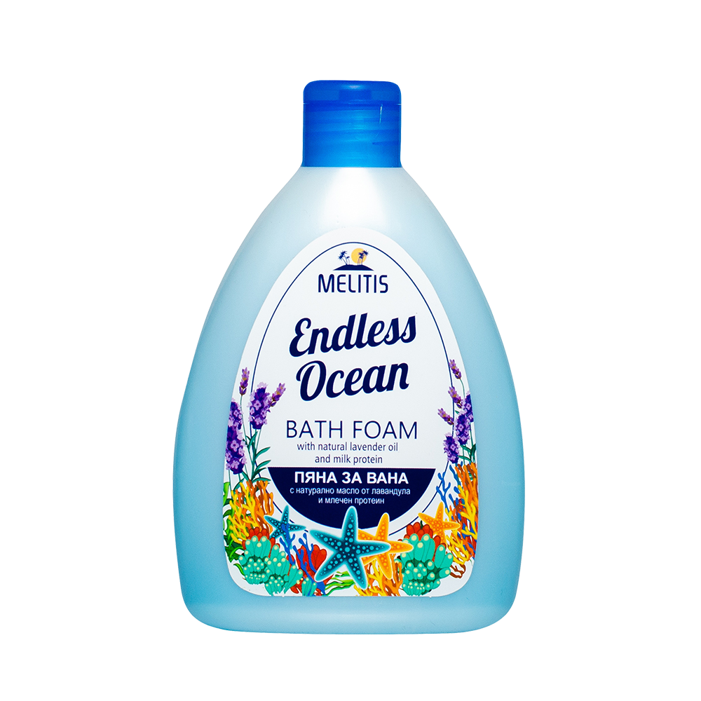 Пяна за вана “Melitis Endless Ocean” с натурално масло от лавандула и млечен протеин 300 ml Пяна за вана “Melitis Endless Ocean” с натурално масло от лавандула и млечен протеин 300 ml