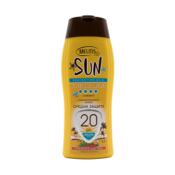 Слънцезащитно мляко “Melitis” SPF 20 с каротен и алое вера 200 ml