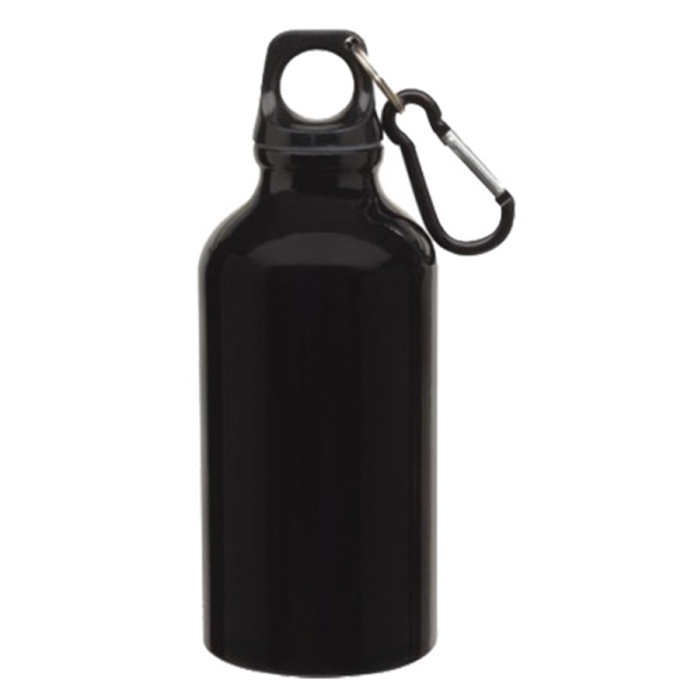 TOPS Бутилка Transit, алуминиева, с карабинер, 400 ml, черна TOPS Бутилка Transit, алуминиева, с карабинер, 400 ml, черна