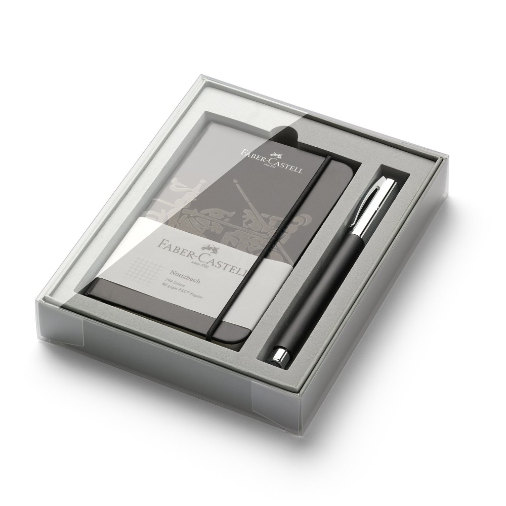 Faber-Castell Комплект Ambition Resin, ролер и тефтер A6 Faber-Castell Комплект Ambition Resin, ролер и тефтер A6