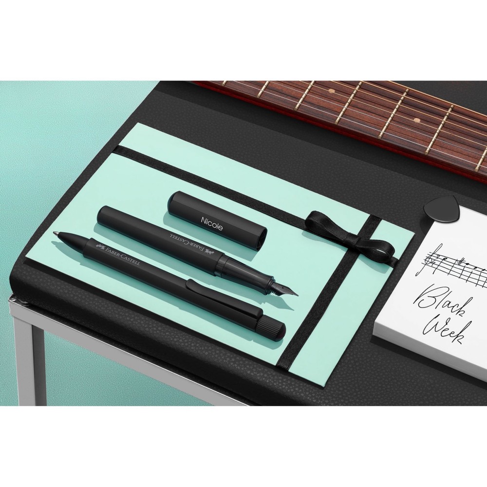 Faber-Castell Ролер Hexo, матово - черен Faber-Castell Ролер Hexo, матово - черен