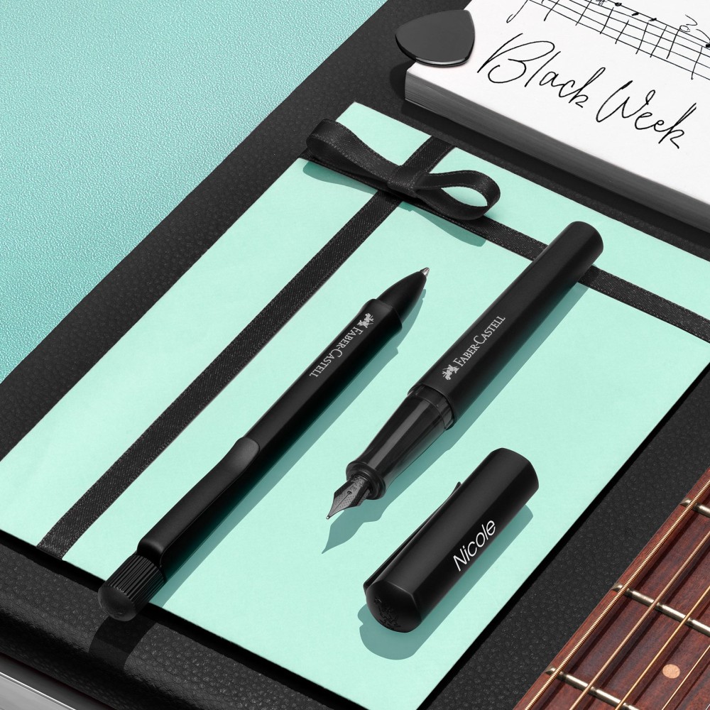 Faber-Castell Ролер Hexo, матово - черен Faber-Castell Ролер Hexo, матово - черен