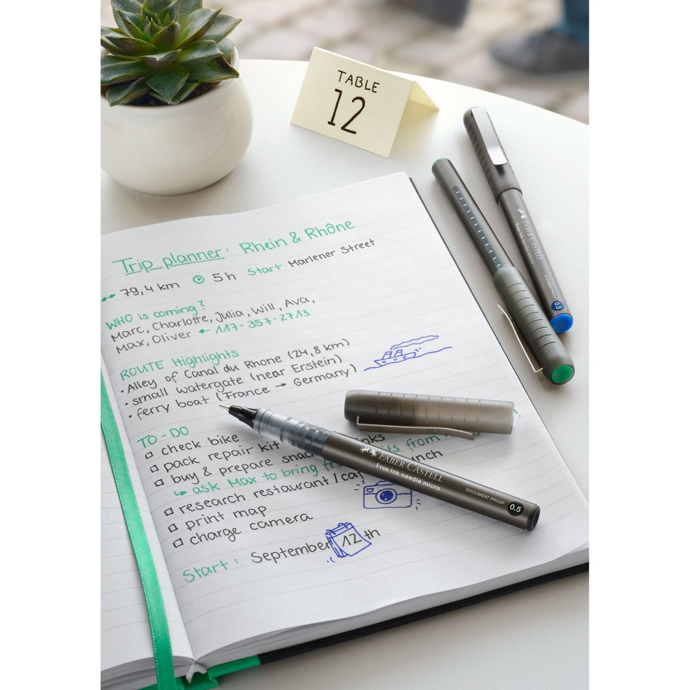 Faber-Castell Ролер Free Ink Needle, 0.5 mm, черен Faber-Castell Ролер Free Ink Needle, 0.5 mm, черен