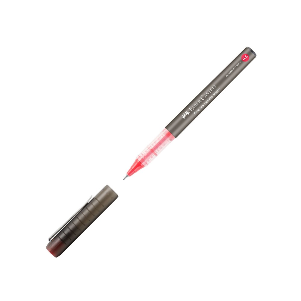 Faber-Castell Ролер Free Ink Needle, 0.5 mm, червен Faber-Castell Ролер Free Ink Needle, 0.5 mm, червен