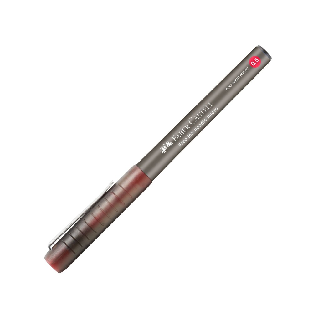 Faber-Castell Ролер Free Ink Needle, 0.5 mm, червен Faber-Castell Ролер Free Ink Needle, 0.5 mm, червен