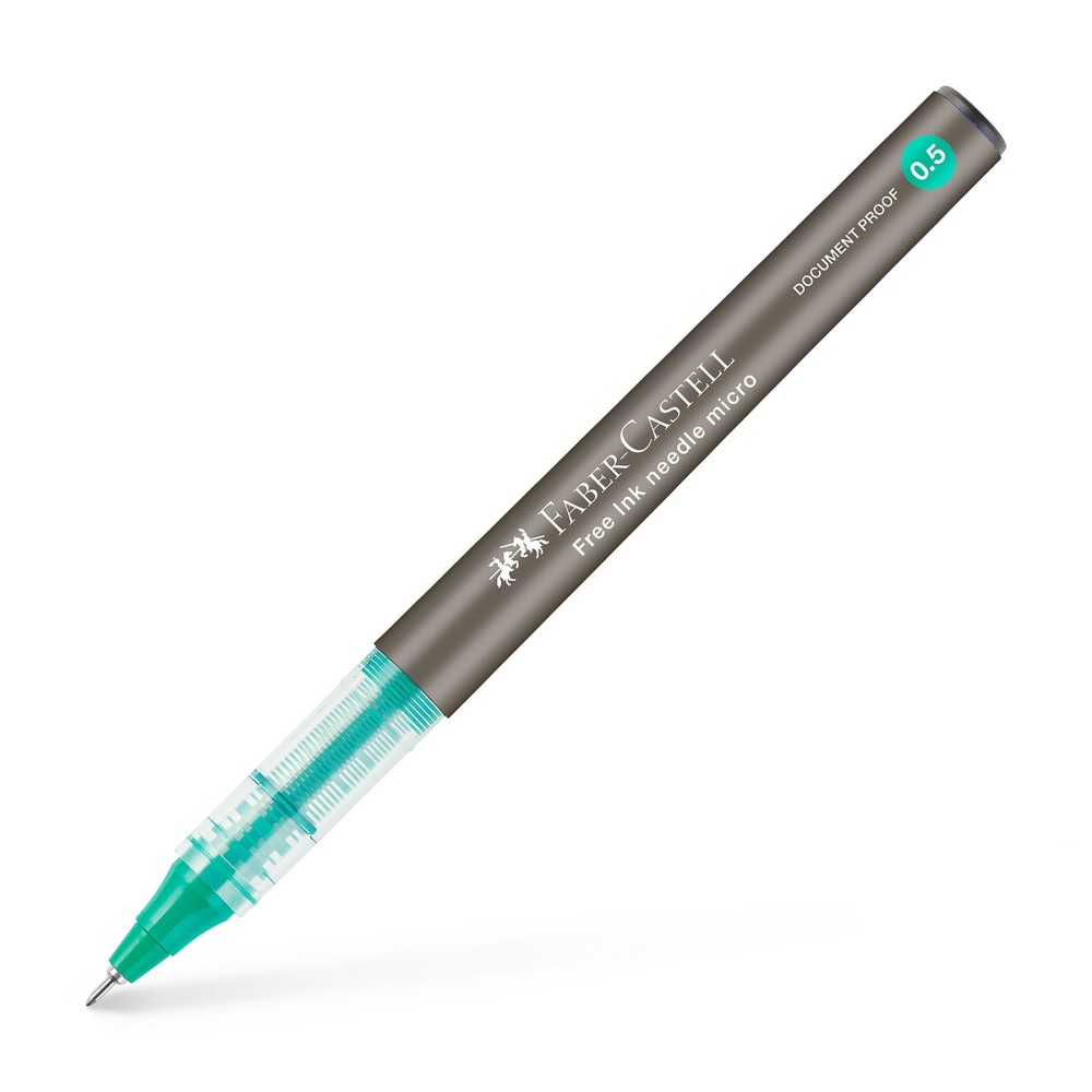 Faber-Castell Ролер Free Ink Needle, 0.5 mm, зелен Faber-Castell Ролер Free Ink Needle, 0.5 mm, зелен