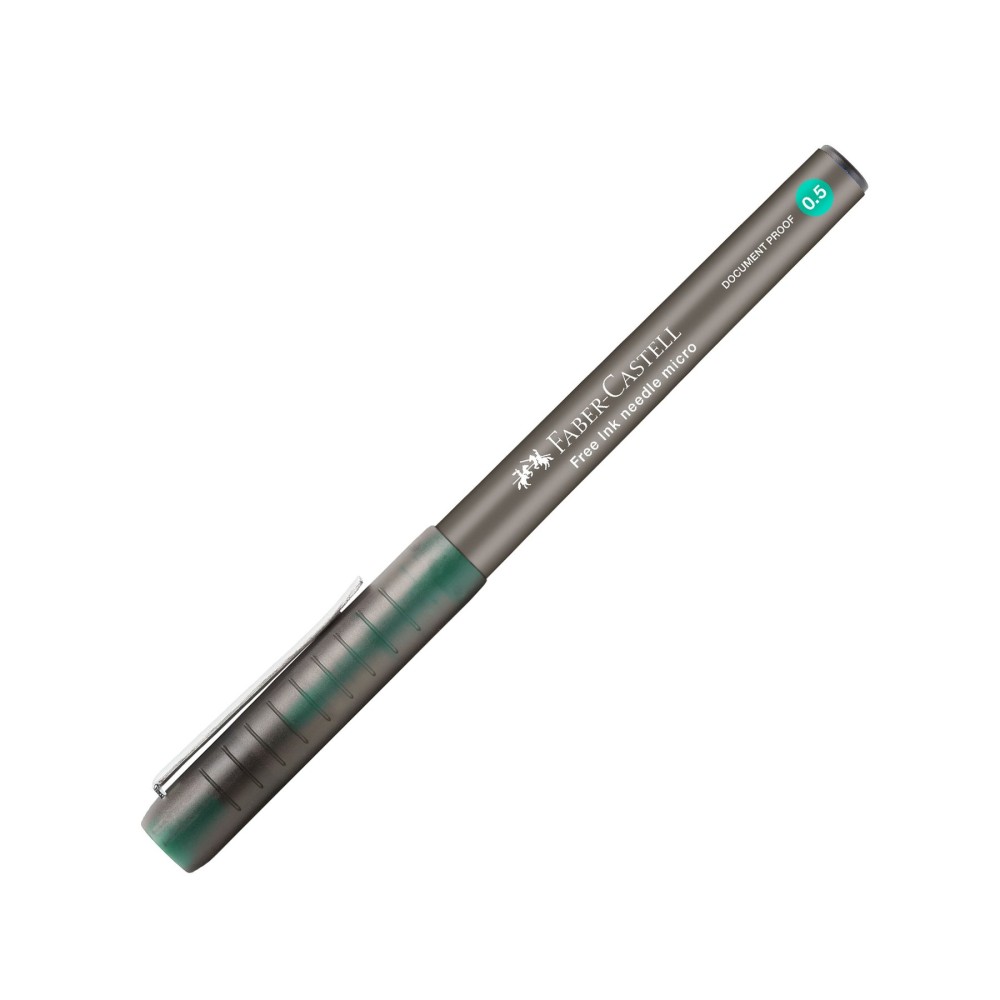 Faber-Castell Ролер Free Ink Needle, 0.5 mm, зелен Faber-Castell Ролер Free Ink Needle, 0.5 mm, зелен