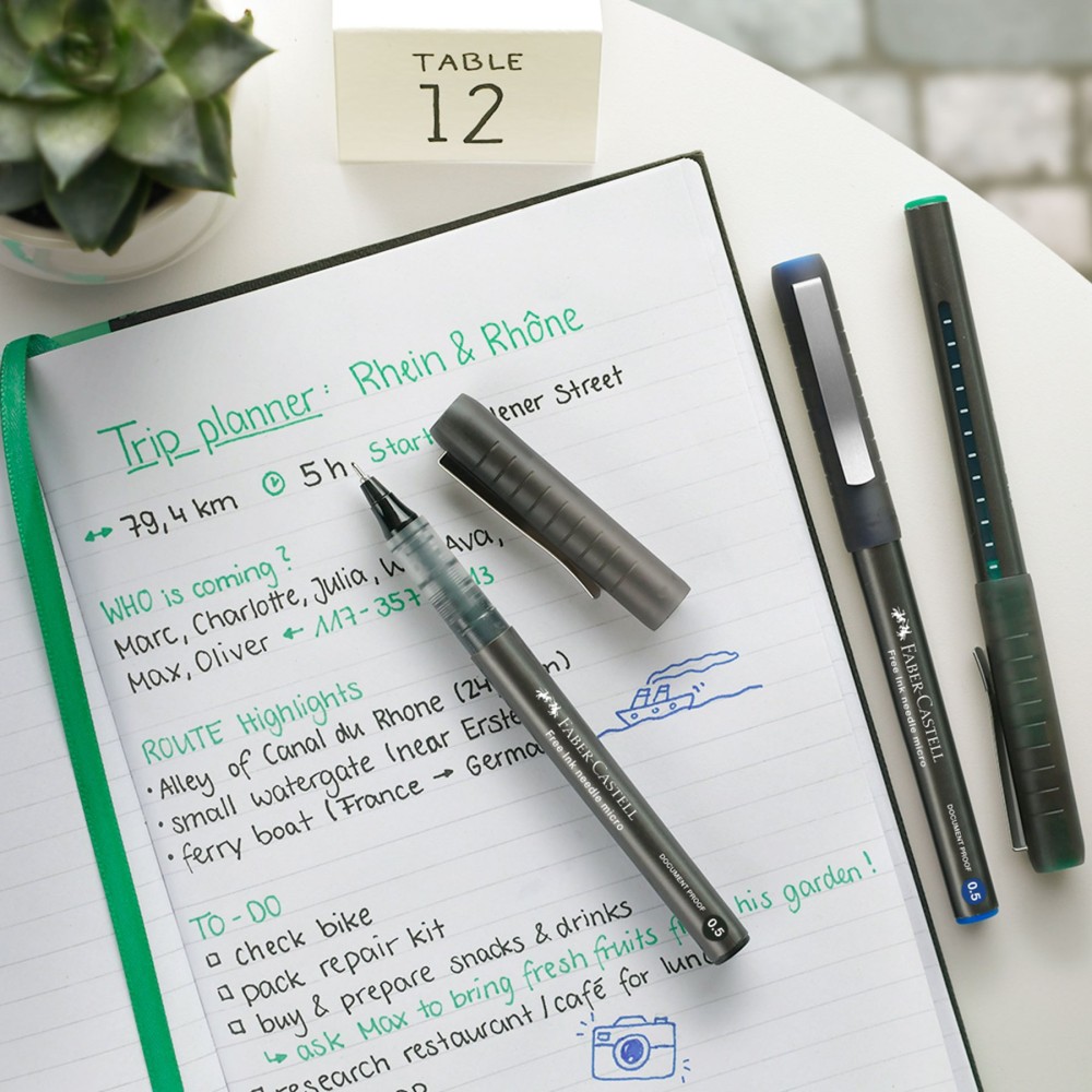 Faber-Castell Ролер Free Ink Needle, 0.5 mm, зелен Faber-Castell Ролер Free Ink Needle, 0.5 mm, зелен